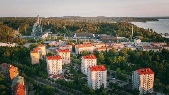 Ilmakuva Lahden kaupungin keskustasta