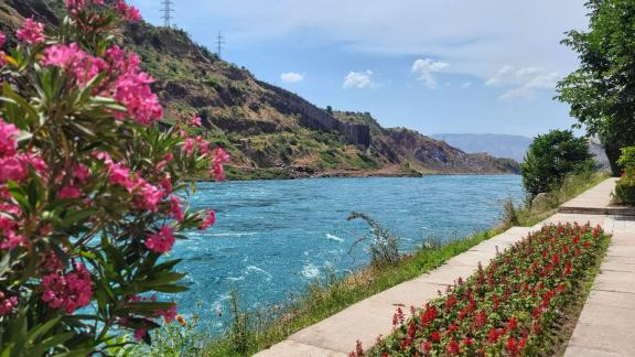River in Tajikistan summer 2024.