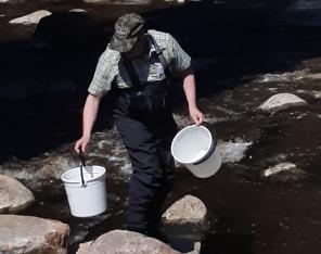 Pohjaeläinnäytteenottoa virtaavasta vedestä