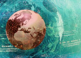 vihreä tausta, punainen maapallo