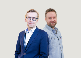 Pekka Leskinen (vas.) ja Santtu Karhinen 