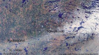 Ensilumi Taivalkoskella 5.10.2023