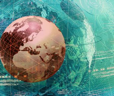 vihreä tausta, punainen maapallo