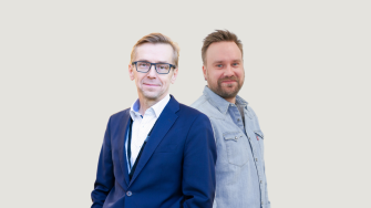 Pekka Leskinen (vas.) ja Santtu Karhinen 