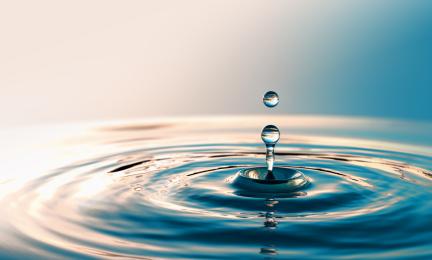 Ripple effect caused by a drop in the water