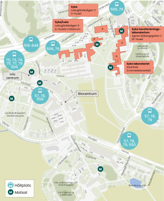 Karta över SYKEs verksamhetsstället vid campus Vik